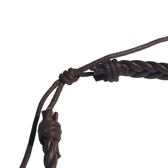 Brown Braided Adjustable Handmade Bracelet Leather Unisex Casual Bracelet Gift - Picture 2 of 4